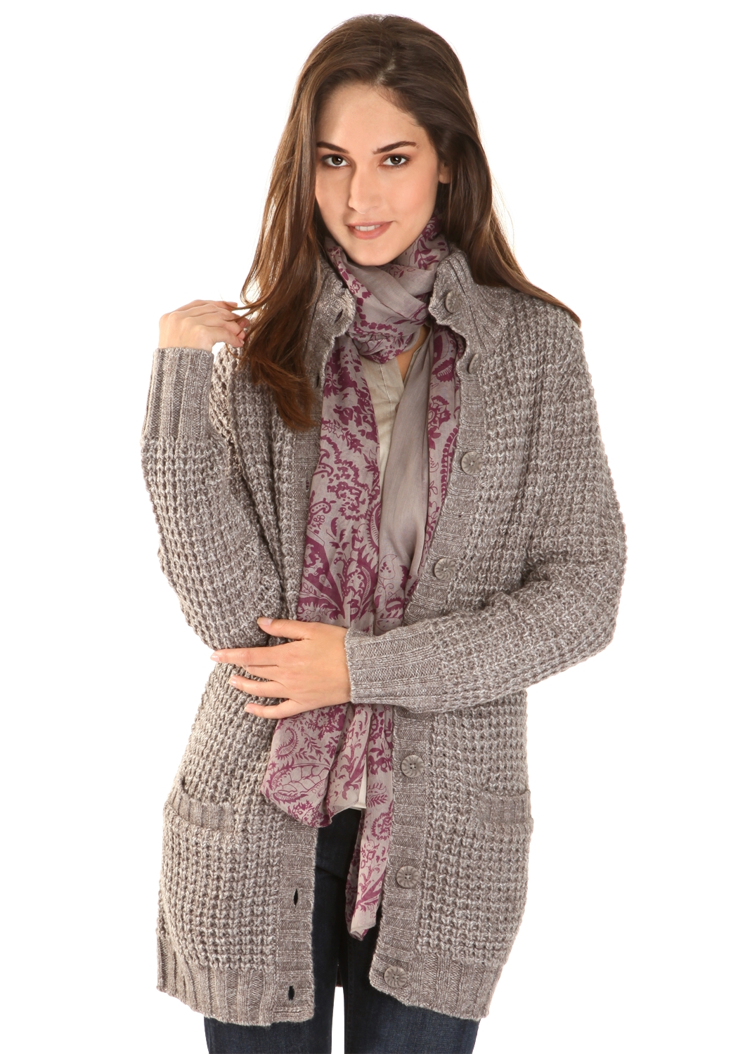 Long-Strickjacke
