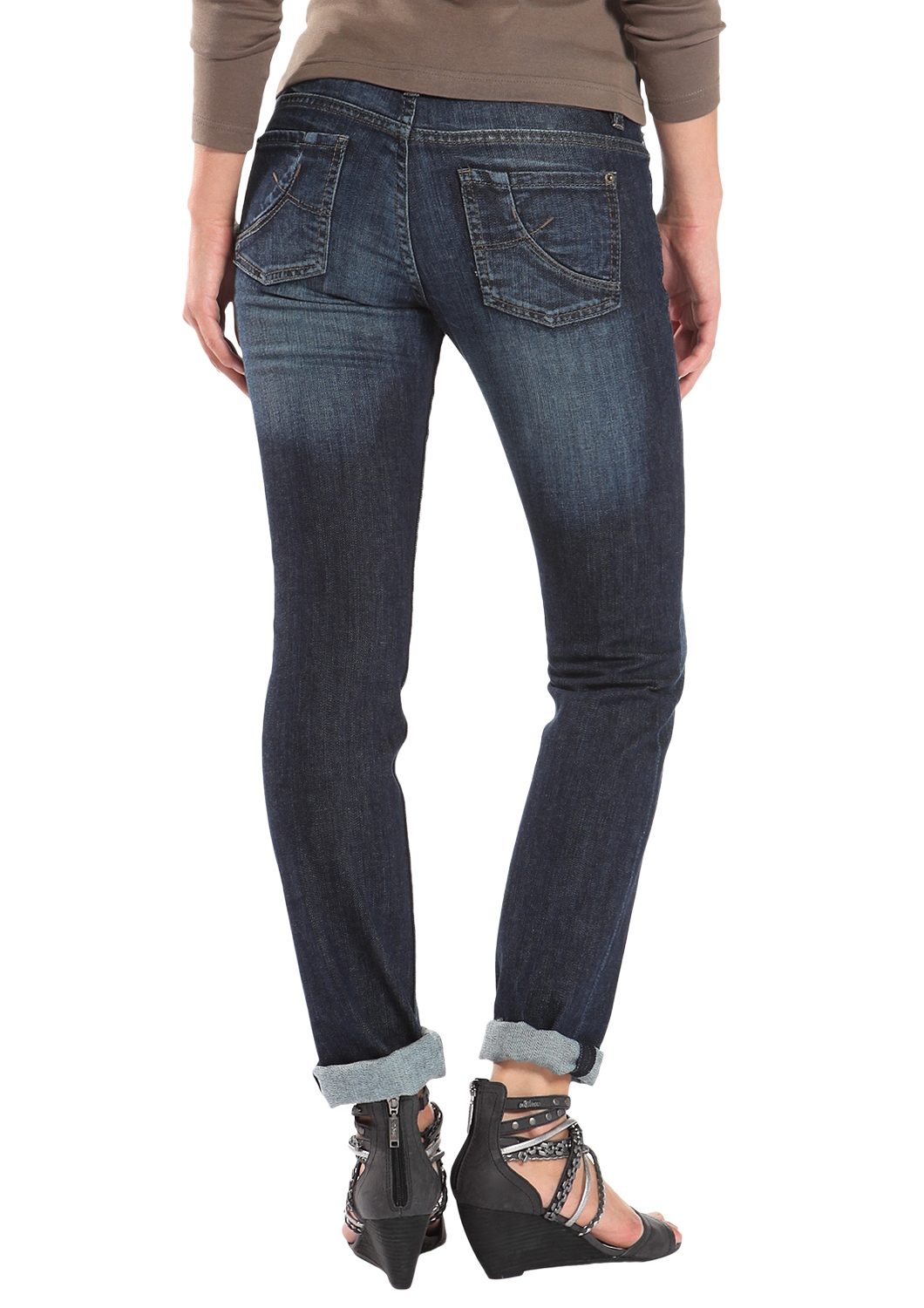 Used-Jeans aus festem Denim