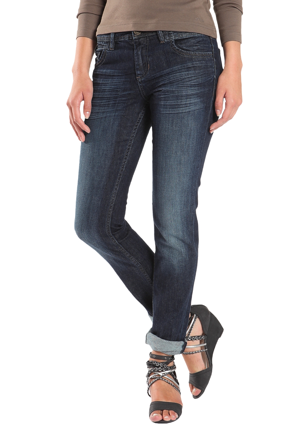 Used-Jeans aus festem Denim
