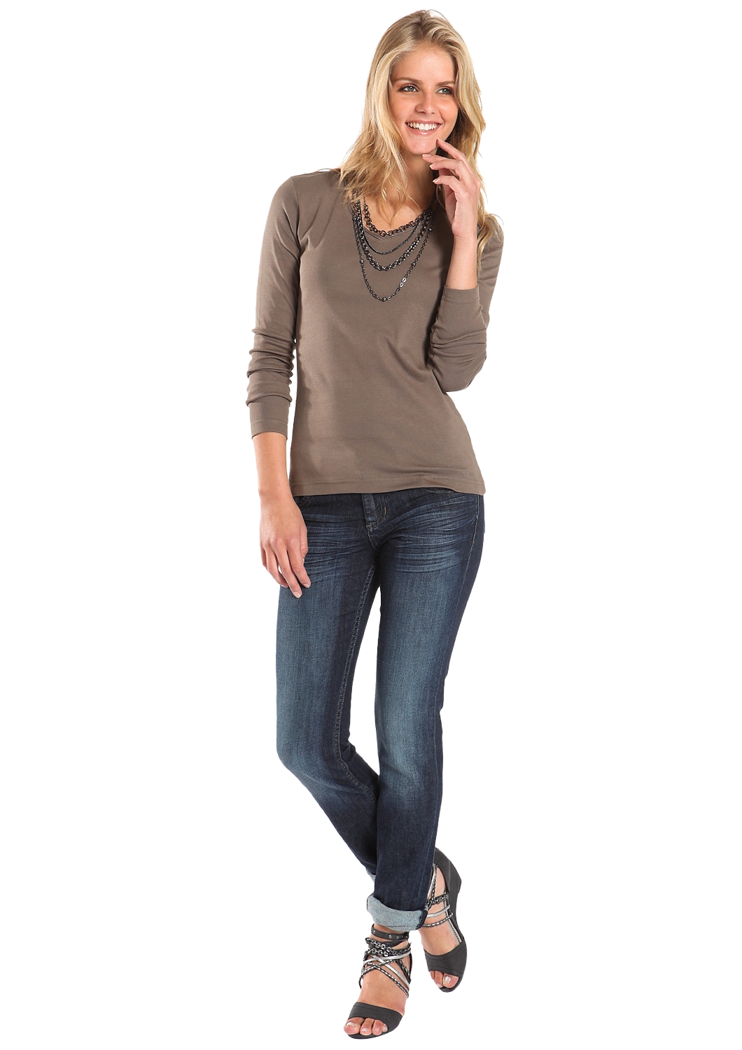 Used-Jeans aus festem Denim