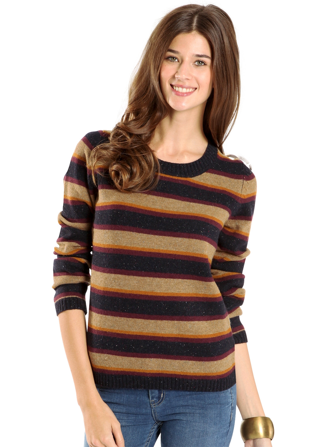 Blockstreifen-Strickpullover