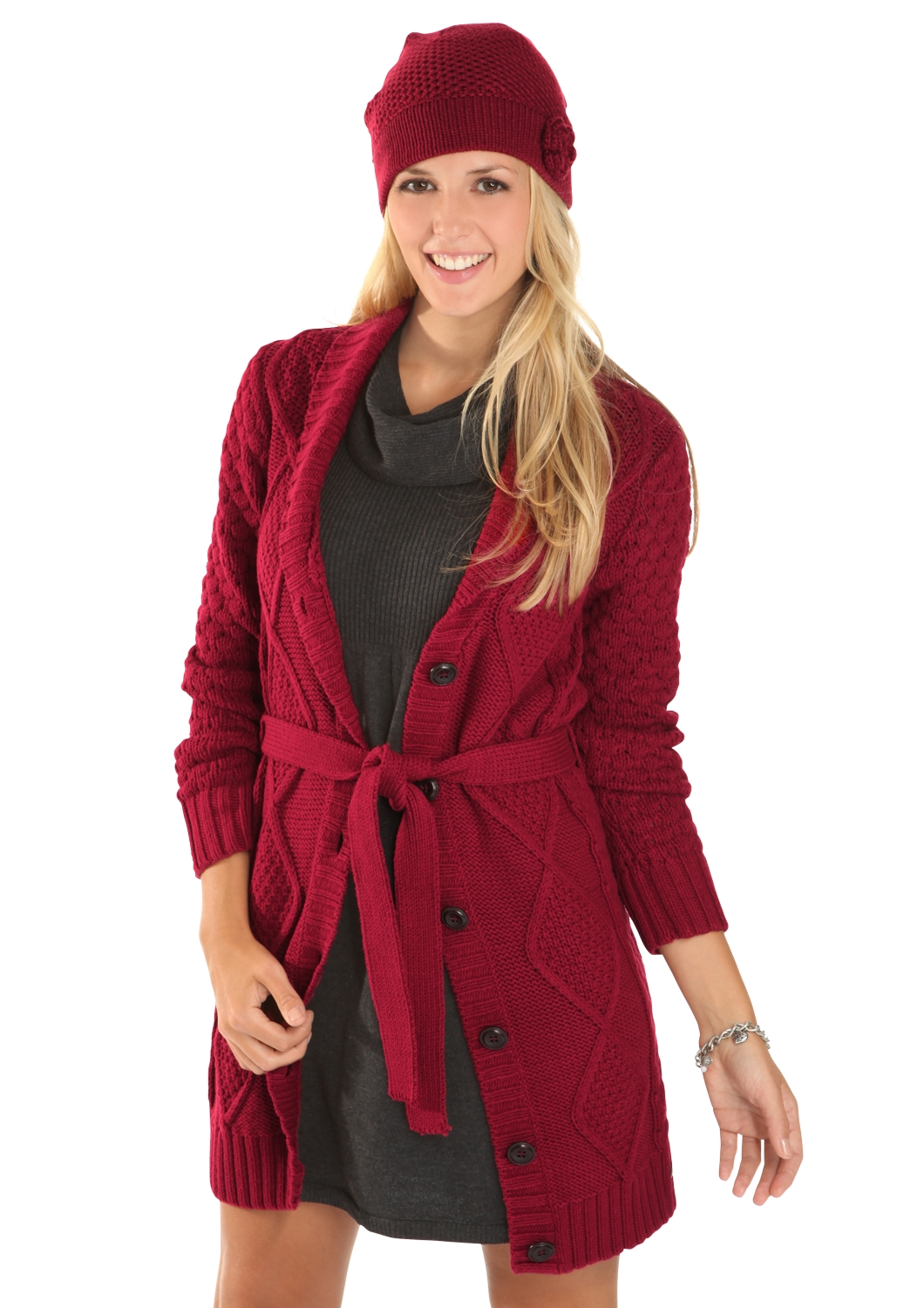 Long-Strickjacke