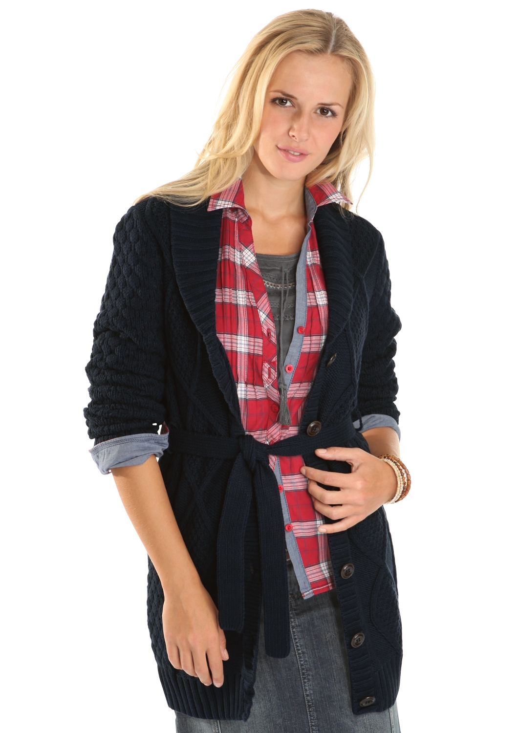 Long-Strickjacke
