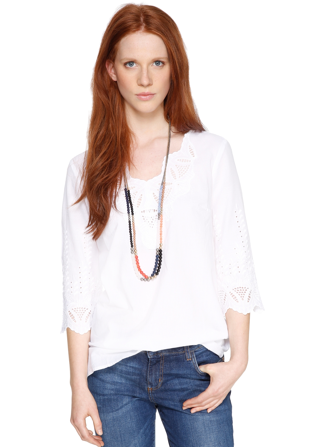 Bluse mit 3/4-Arm