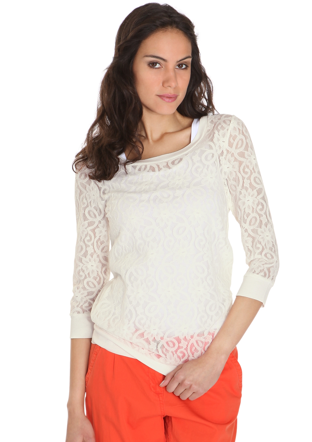 3/4-Spitzenshirt