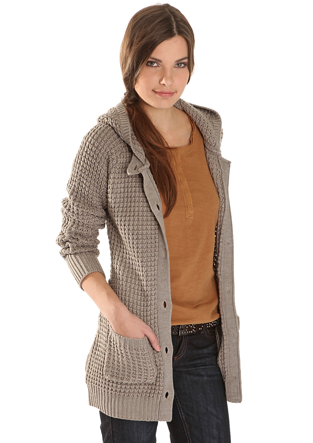 Long-Strickjacke