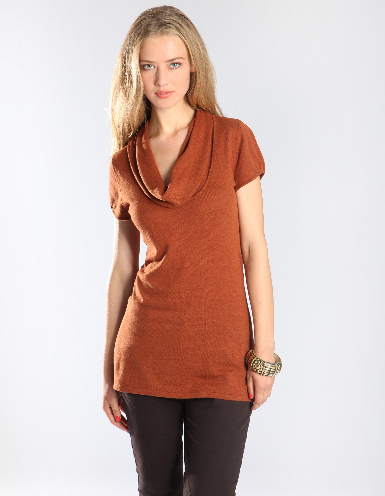 Longpullover mit Drap&eacute;-Effekten