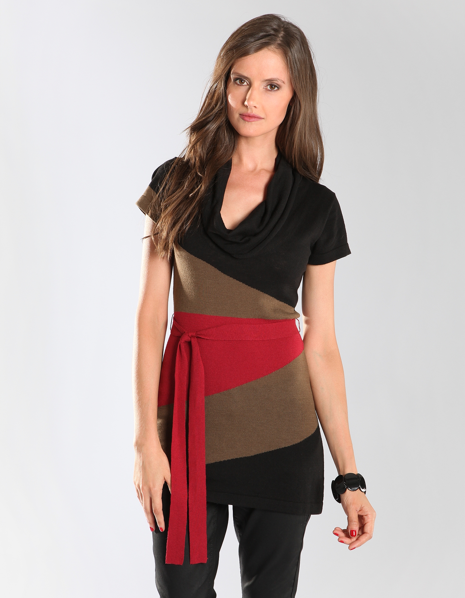 Langer Strickpullover