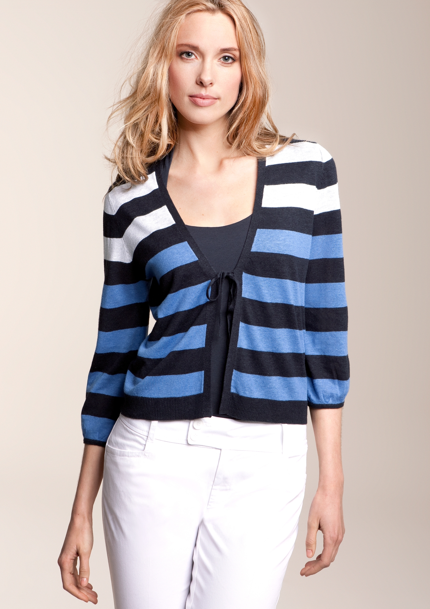 Leinen-Strickjacke