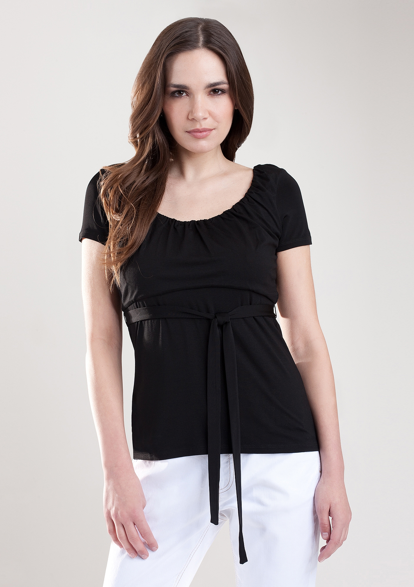 Kurzarm-Shirt mit Bindeband