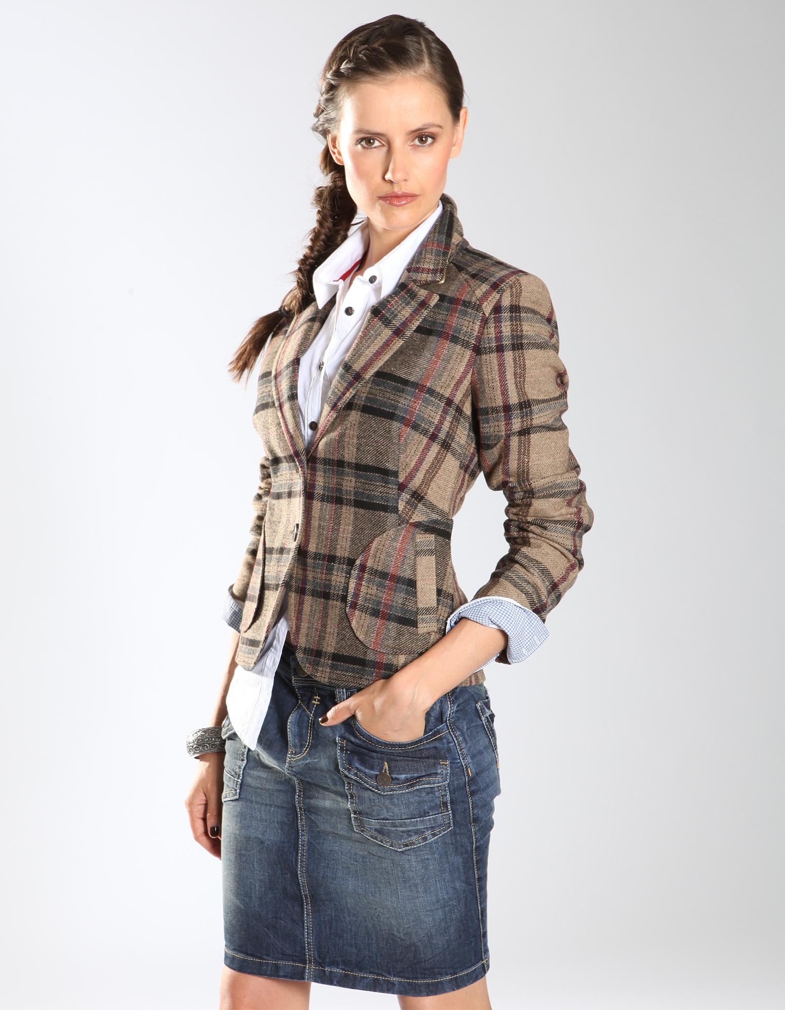 Wollblazer mit Webkaros