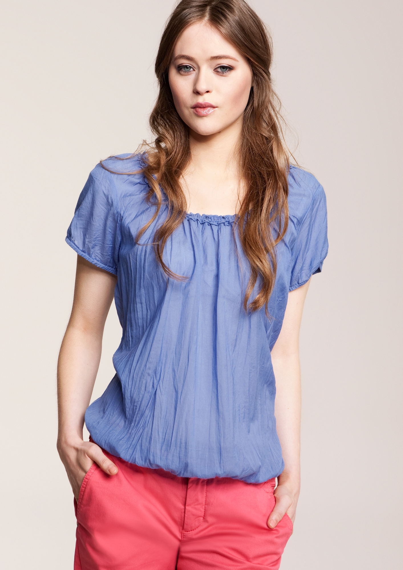 Crinkle-Blusenshirt